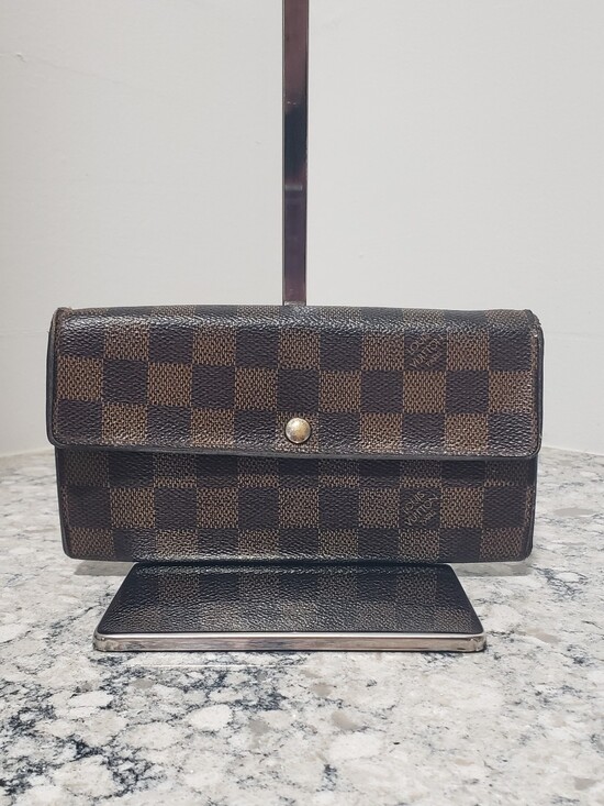 Louis Vuitton Handbags - Louis Vuitton Damier Ebene Coated Canvas Long Wallet